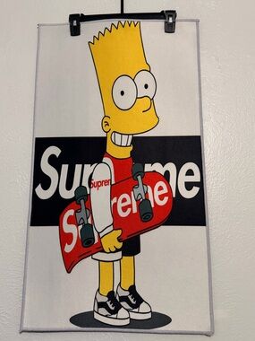 Supreme Bart Simpson Skateboard Graphic Rug/Room Decor Custom Made 31.5x18